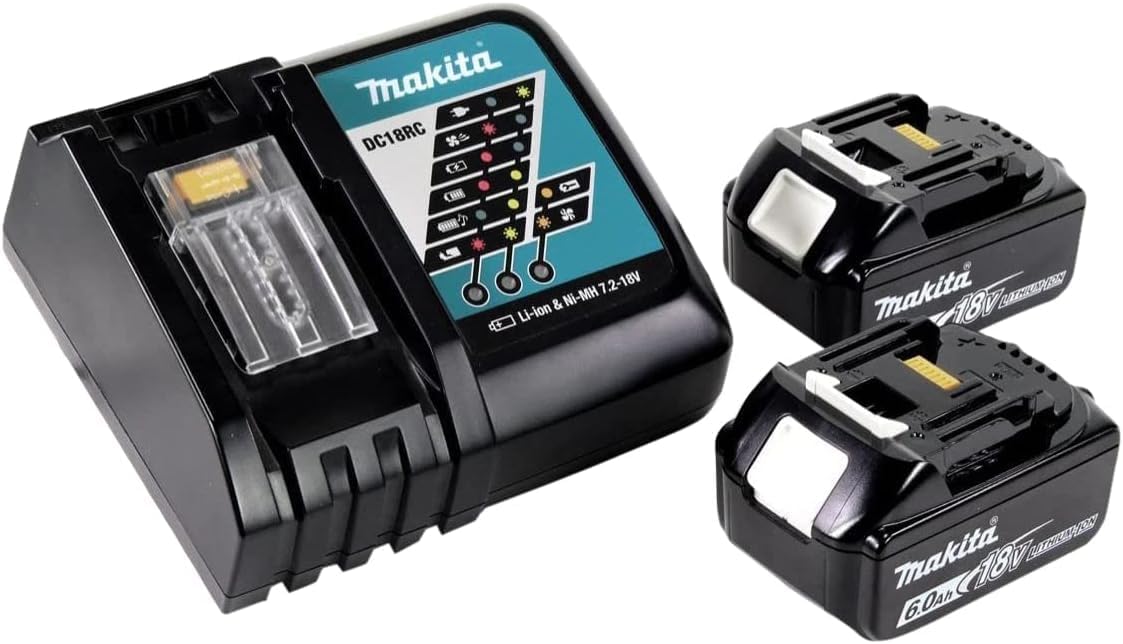 Makita BL1860B Werkzeugakkus, 18 V, 6,0 Ah, Schwarz/Blau/Weiß