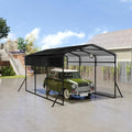 Carport, aus Metall, Schwarz/Silber, LZQ
