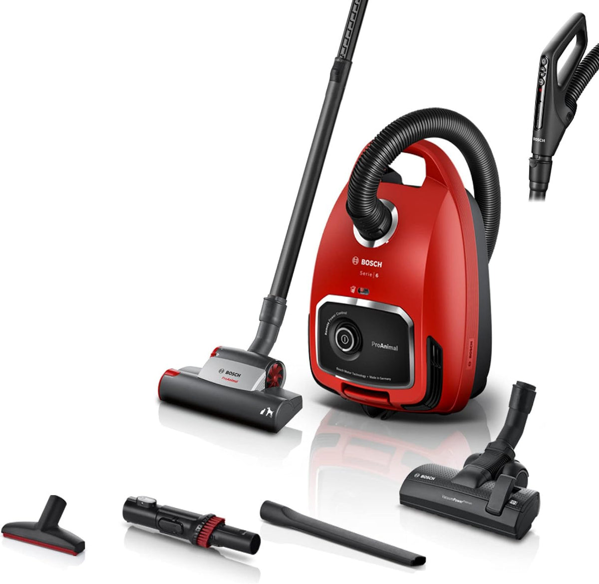 Bosch BGL6TPET Staubsauger, 700 W, Rot/Schwarz, mit USB