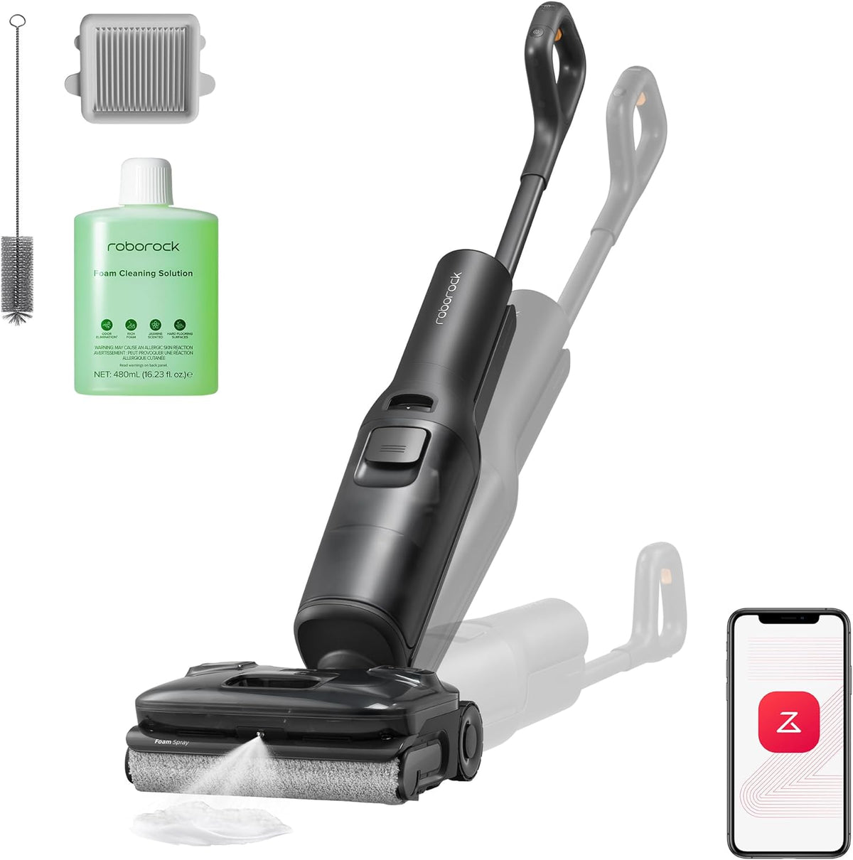 roborock F25 Nass- und Trockensauger, mit Selbstreinigung, Schwarz