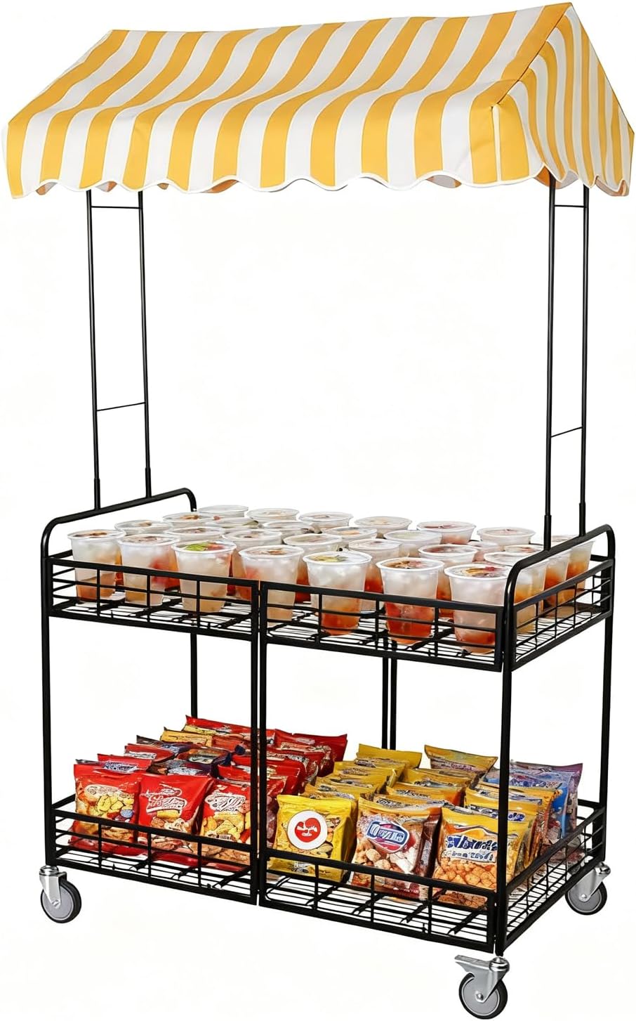 ZGZCQDSL x23 Utility Carts, 90 × 60 CM, klappbar, Gelb/Schwarz
