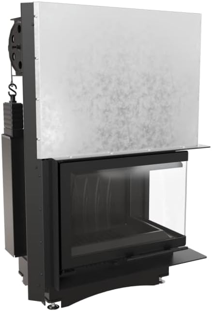 kratki Gel- & Ethanol-Kamine, 114 × 78 cm, 8 kW, 200 mm, aus Stahl, Schwarz/Silber