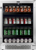 Getränkekühlschrank BBR-148SB, mit LED, aus Edelstahl und Stahl, Silber/Schwarz, Whynter